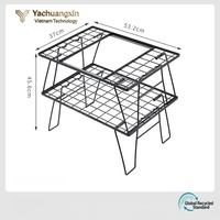 Table pliante portable rectangulaire en fil de fer, design moderne, mobilier multifonctionnel pour l'extérieur