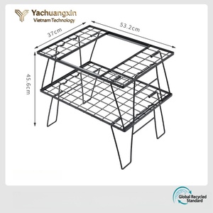 Table pliante rectangulaire en fil de fer pour l'extérieur, design minimaliste, mobilier multifonctionnel - Product Image 6