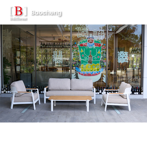 Mili Hiện Đại Ngoài Trời Chất Lượng Cao Tếch Sofa Đơn Mây Gỗ Vải Cho Sân Vườn Patio Giải Trí - Product Image 1
