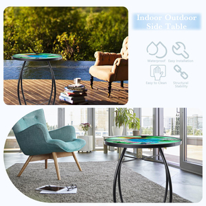 Ngoài trời Patio vườn khảm ngoài trời bên Patio bàn nhà máy đứng chuồn chuồn Lotus Glass giọng Vòng cuối bảng - Product Image 4