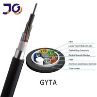 Câble optique aérien blindé monomode GYTA G652D 12/24/48/96 fibres, gaine PVC/HDPE, certifié CE/ROHS, longueur 1-4 km