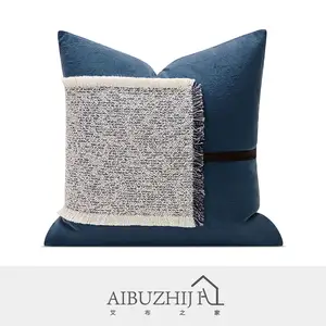 AIBUZHIJIA Blue Cushion Covers Oriental Design Square Pillowcase Decorative Throw Pillow Covers