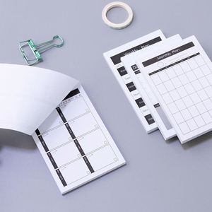 50 feuilles de papier noir et blanc minimalistes à feuilles mobiles, notes autocollantes quotidiennes et hebdomadaires, liste de choses à faire, organisateur pour l'étude, le bureau et la productivité - Product Image 4