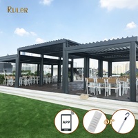 Pergola Bioclimatique en Alliage d'Aluminium Robuste Personnalisable, Étanche, avec LED, pour Balcon Extérieur, Gazebo, Pergola à Lames Orientables en Aluminium