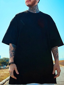 T-Shirt da Uomo Oversize in Puro Cotone Pesante 250g, Stile Hip-Hop Americano Personalizzato con Spalle Scese - Product Image 2