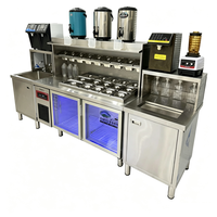 Station de travail commerciale complète pour Bubble Tea, comptoir à thé au lait, armoire réfrigérée pour équipement de magasin de Bubble Tea