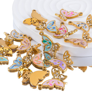 Pendentif DIY en acier inoxydable Mingx 22x21mm incrusté de diamants, nouveau, mignon, accessoire animalier de niche, vente en gros - Product Image 4