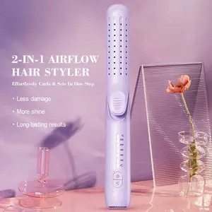 One Step Curls and Sets in Hair Curling iron Hair Straightener 2 in 1 Airflow styler New Tech Cool Air Hair Curler