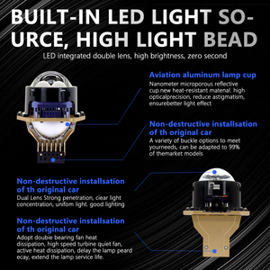 Faro Delantero LED de 3 Pulgadas con Lente Bi-Proyector, Doble Foco, Alta Potencia, IP68 Impermeable, 12V 60W 10000 Lúmenes 6000K para Conducción - Product Image 5