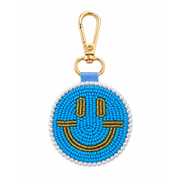 Llavero de Cuentas con Cara Sonriente Hecho a Mano Sstringz, Accesorio Creativo y Colorido para Bolsos de Moda, Mochilas de Viaje y Regalos