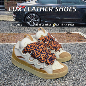 Chaussures de sport de luxe de haute qualité avec semelles épaisses lacets larges <span class=keywords><strong>baskets</strong></span> en cuir à la mode à la mode pour l'été automne doublure en maille - Product Image 2