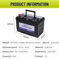 Nouvelle Batterie de Voiture Rechargeable sans Entretien 12V 90Ah SMF 105D31L au Plomb-Acide