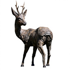Escultura de Reno de Tamaño Real para Decoración Navideña, Diseños Personalizables, Estatua de Ciervo Grande de Bronce para Jardín - Product Image 1