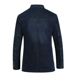 Nuevo <span class=keywords><strong>Blazer</strong></span> Vaquero para Hombre, Chaqueta de Traje Vintage de Algodón a la Moda, Talla 4XL, Abrigo Azul, Chaqueta Vaquera para Hombre, Blazers de Mezclilla Ajustados - Product Image 3