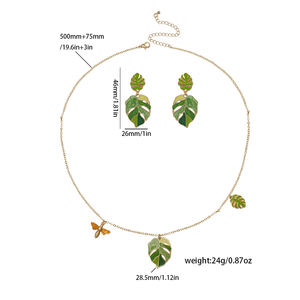 Boucles d'oreilles pendantes en émail à feuilles creuses tendance de créateur raffiné, en alliage, cadeau pour femmes - Product Image 2