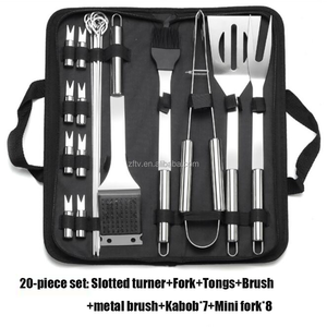 Ensemble d'ustensiles de <span class=keywords><strong>Barbecue</strong></span>, pinces de <span class=keywords><strong>Barbecue</strong></span> renforcées, accessoires de <span class=keywords><strong>Barbecue</strong></span> en acier inoxydable de 20 pièces avec étui de rangement - Product Image 2