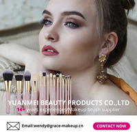 Vente en gros de haute qualité 6 pièces luminosité lisse manche en plastique noir cheveux synthétiques visage correcteur porte-pinceau de maquillage