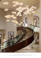 Lustre en verre soufflé à la main de style nordique personnalisé, luminaire suspendu moderne en forme de bulle pour hall d'hôtel, villa, escalier, salon