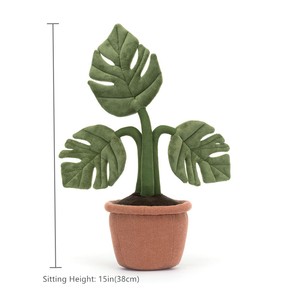 Vente en gros NOUVEAU Jouet en peluche <span class=keywords><strong>Monstera</strong></span>, plante verte douce en peluche avec pot en terre cuite pour cadeau - Product Image 4
