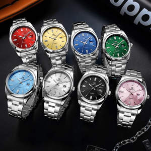 นาฬิกาแบรนด์ IIK ผู้ผลิตขายส่ง นาฬิกาควอทซ์สำหรับการค้าข้ามพรมแดน ปฏิทินกันน้ำ สายเหล็ก นาฬิกาผู้ชาย GB980 - Product Image 5