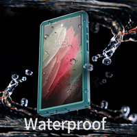 Étui de téléphone étanche et antichoc Shellbox noir/bleu pour Samsung Galaxy S23 Ultra pour la photographie sous-marine
