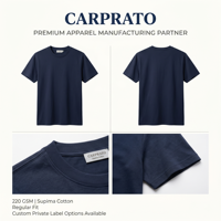 T-shirt en coton Supima 100% 220 g/m², finition à l'ammoniaque liquide, fabricant OEM ODM |   Vêtements personnalisés à marque privée