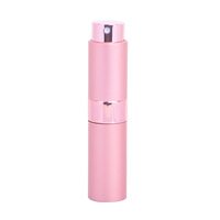 Atomiseur de parfum de voyage en verre rechargeable de 5ml 15ml avec corps en aluminium et bouchon à vis à base en métal forme ronde pour cosmétiques
