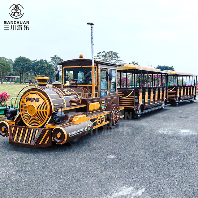 40-60 Seats Diesel Trackless Train | Vintage Tourist Sightseeing Bus | CE Certified Professional Theme Park Amusement Ride