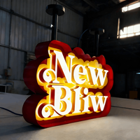 Lettres de logo en acrylique 3D miniatures, rétroéclairées et éclairées par l'avant, enseigne lumineuse pour la publicité murale