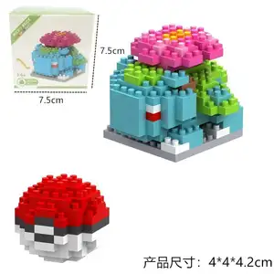 Tijolos de micropartículas Pokémon 2nd, blocos de construção educacionais de 7,5 cm, 140 unidades, caixa com instruções, brinquedos BX legomini, nano blocos