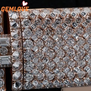 Collar de Diamantes con Baño de Oro de 18K, Estilo Hip Hop, Cadena Cubana Completa para Hombre, Regalo para Fiesta - Product Image 5