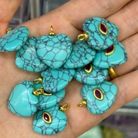 Pendentif en pierre naturelle pour la fabrication de bijoux DIY, Aventurine verte en forme de cœur avec incrustation de zircon, breloque en laiton plaqué or 18 carats, vente en gros
