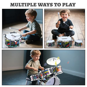 Batería <span class=keywords><strong>de</strong></span> Plástico ABS para Niños, Instrumento Musical Educativo, Kit <span class=keywords><strong>de</strong></span> Percusión para Principiantes, Niños y Niñas <span class=keywords><strong>de</strong></span> 3 a 7 Años, Estilo <span class=keywords><strong>Jazz</strong></span> <span class=keywords><strong>Rock</strong></span> - Product Image 6