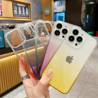 Coque arrière dégradée exquise à paillettes pour iphone 13 Pro Max, coque de téléphone en TPU souple antichoc pour iphone 13 Mini Sparkle Shell