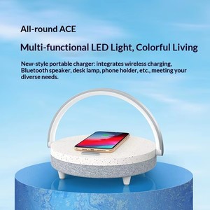 <span class=keywords><strong>EZVALO</strong></span> Enceinte musicale sans fil compacte blanche PRO pour chambre à coucher avec chargeur sans fil, lumière à trois niveaux de luminosité et capteur de luminosité - Product Image 5