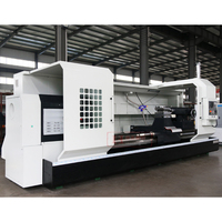 Mesin Bubut CNC Horizontal CK61125 Tahan Getaran Tinggi dengan Rel Pandu Persegi Panjang, Lubang Spindle Besar untuk Pemesinan Poros Panjang
