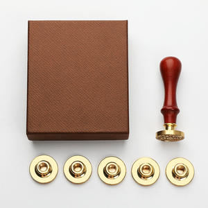Ensemble de tampons à cire à cacheter avec 5 têtes en cuivre, poignée rouge, sceau métallique pour invitation, enveloppe, décoration de fête de mariage - Product Image 2