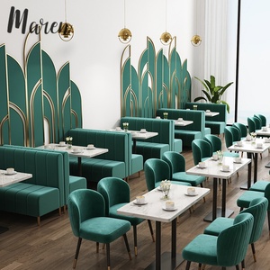 Juego de Mesas y Sillas de Mármol Modernas y Duraderas para Restaurante con Asientos de Sofá para Cafeterías - Product Image 1