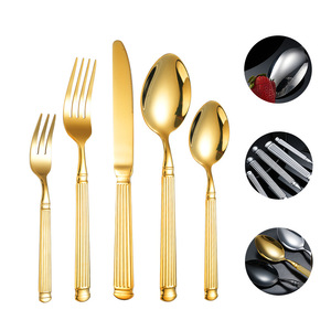 Juego de Cubiertos de Acero Inoxidable Estilo Columna Romana, 5 Piezas, Duradero, Juego de Cuchillo, Tenedor y Cuchara para Mesa Occidental - Product Image 5