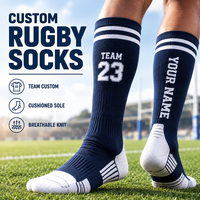 Chaussettes de rugby personnalisées respirantes et rembourrées, hauteur genou, avec impression du nom et du numéro de l'équipe pour fabricant OEM d'équipes
