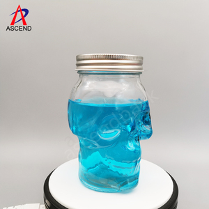 Tùy Chỉnh Màu Skull Shape Glass Mason <span class=keywords><strong>Jar</strong></span> 16OZ 500Ml Glass <span class=keywords><strong>Jar</strong></span> Với Vít Kim Loại Nắp Và Rơm Cho Uống - Product Image 4