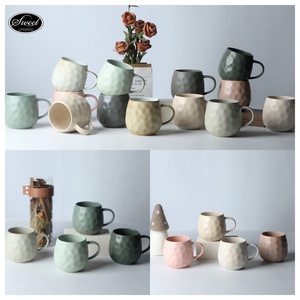 SWT แก้วกาแฟเคลือบลาเต้, แก้วกาแฟทำมือเคลือบสีรีแอคทีฟโลโก้ไม่เหมือนใครแก้วกาแฟเซรามิกเคลือบแบบผิวนูน - Product Image 5