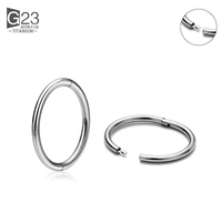 Anneau de nez articulé en titane G23 pour piercing septum, boucles d'oreilles créoles gothiques, piercings pour lèvre, oreille, cartilage et hélix