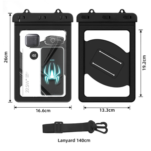 Funda de teléfono impermeable grande universal con cordón IPX8 <span class=keywords><strong>para</strong></span> tableta de natación, funda <span class=keywords><strong>para</strong></span> teléfono móvil, bolsa seca transparente de PVC, pantalla táctil <span class=keywords><strong>para</strong></span> Ipad Mini - Product Image 2