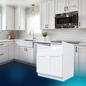 Armoires de cuisine style farmhouse FSB36 |   Meubles de cuisine pour unités multi-appartements |   Meubles sous-évier blancs pour petite cuisine - Product Image 1