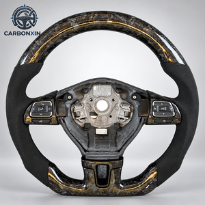 Volante de Cuero y Fibra de Carbono Forjado para Volkswagen Golf6/MK6 GTI R Polo para Passat Scirocco Jetta CC Touran Beetle - Product Image 1