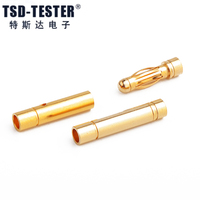 Pelat Emas 2Mm 4.0Mm Colokan Peluru Pisang Kuningan untuk Model RC Konektor Terminal Baterai