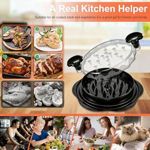 Machine à déchiqueter la viande Premium Pro 10 pouces avec visière, outil de déchiquetage de viande visible, fourchette à torsion avec brosse pour cuisine, barbecue, tacos, salades - Product Image 2