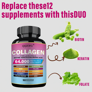 Integratore di bellezza per donne Collagene 14-in-1, 90 capsule, con Biotina, Acido Ialuronico, 64000 MCG, Vitamina E, MSM per la cura e l'illuminazione della pelle - Product Image 4