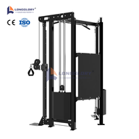 Máquina de Ejercicios Multifuncional Comercial con Marco de Acero y Poleas Ajustables, Entrenador Funcional con Cable para Press de Pecho y Crossover